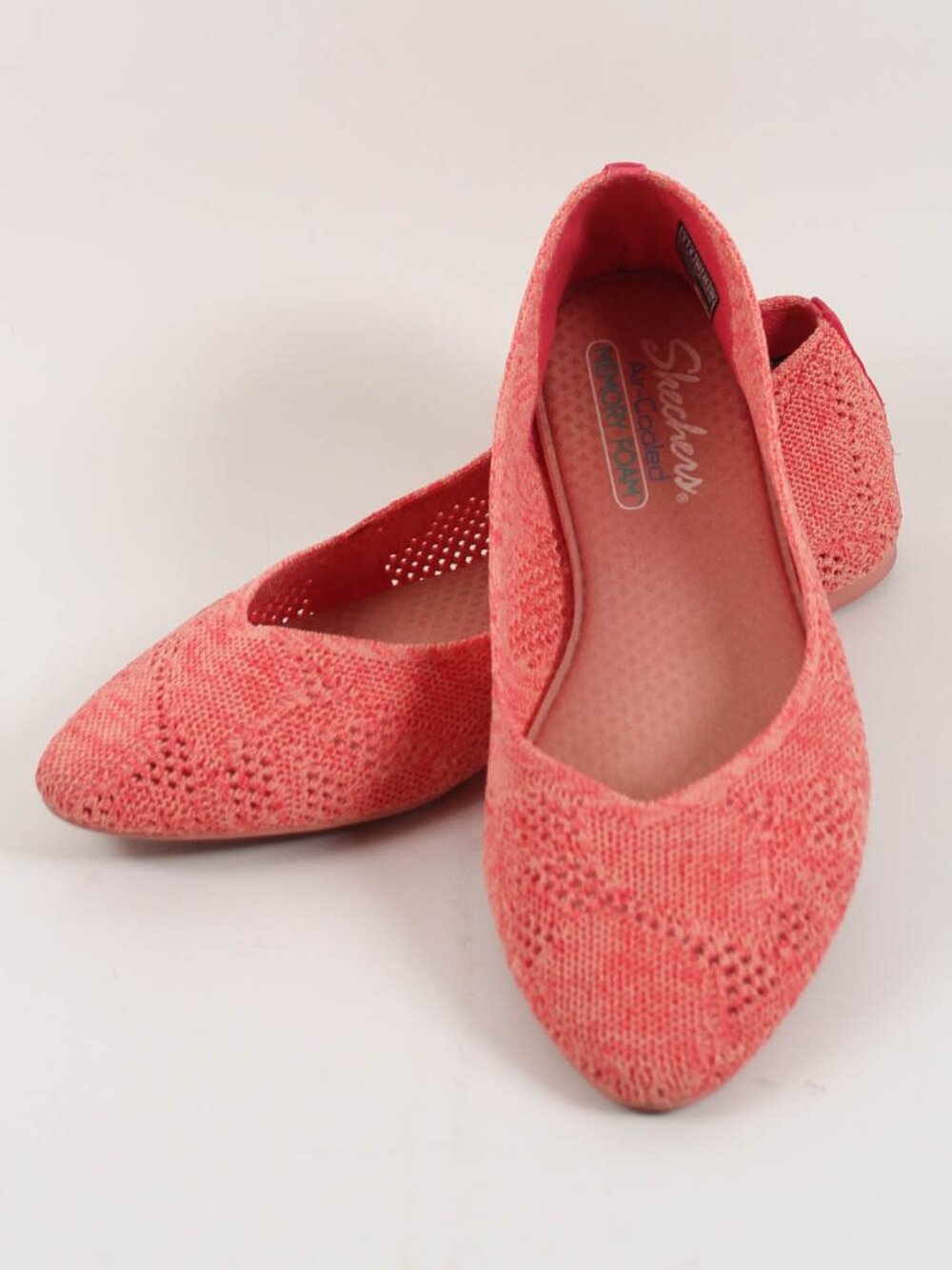Skechers Cleo Knitty City Coral Knit Flats Size 9